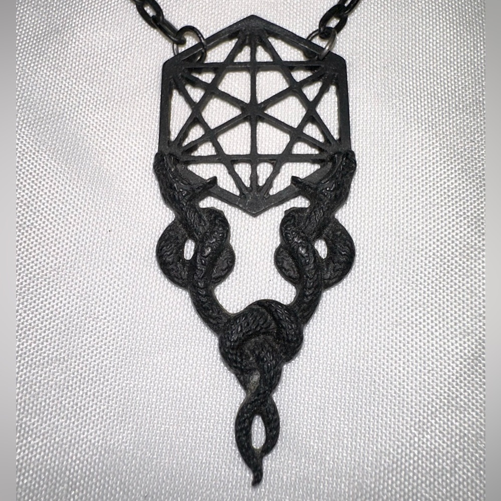 Restyle Black Serpent Necklace and Matching Earrings Set - Picture 3 of 6